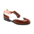 The Charleston two-tone brogue in brown and white calf.