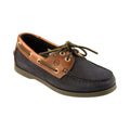 The Schooner deck shoe in navy suede.